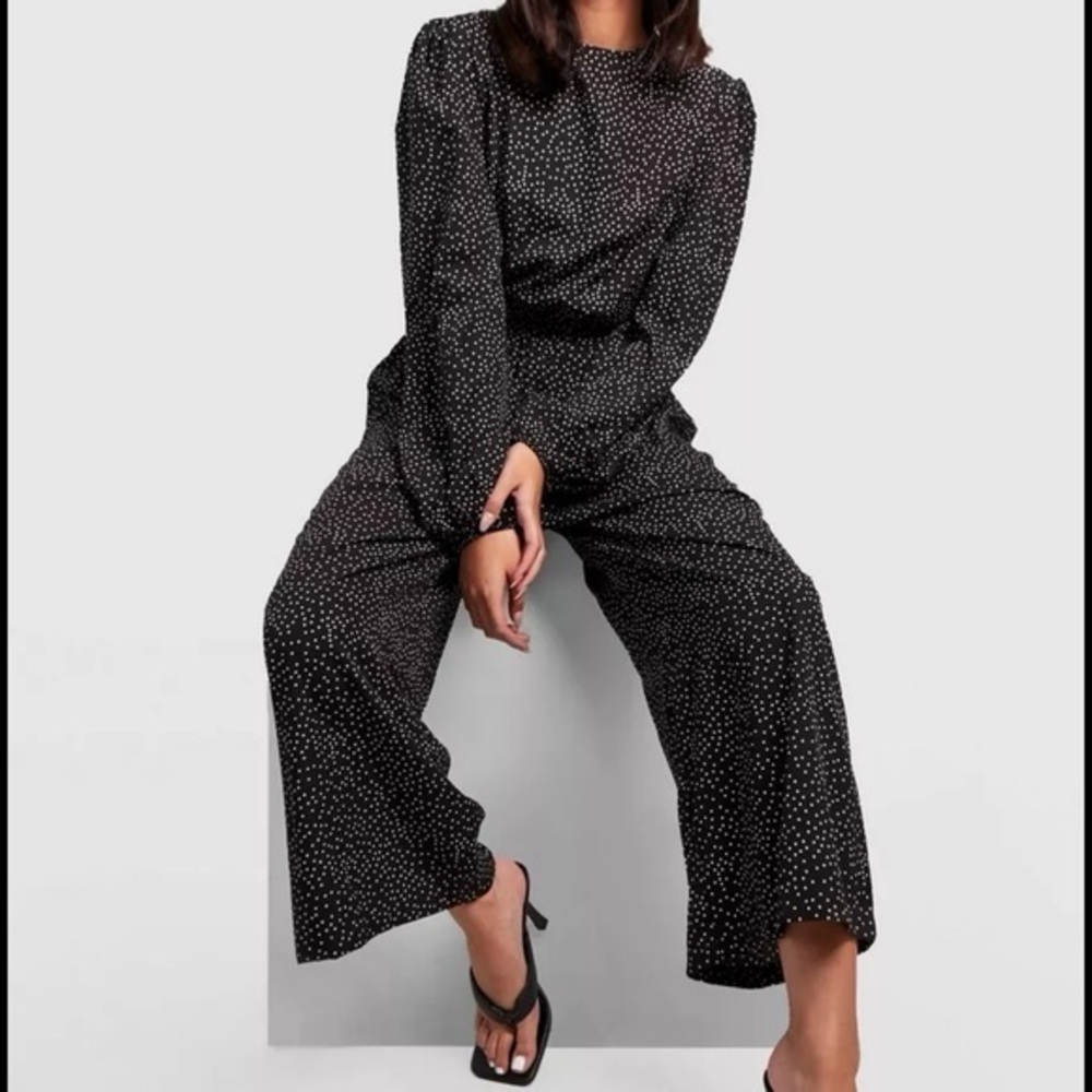 DownEast Black and White Glamorous Jumpsuit Size XL